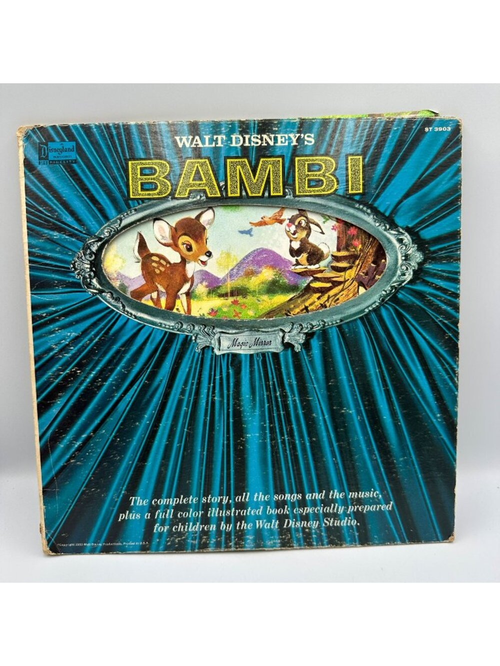 Walt Disneys Bambi LP Record 1960 Disneyland ST-3903 12" 33⅓ RPM Vinyl Childrens